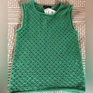 Sanctuary Green Crochet Tank Top- XS